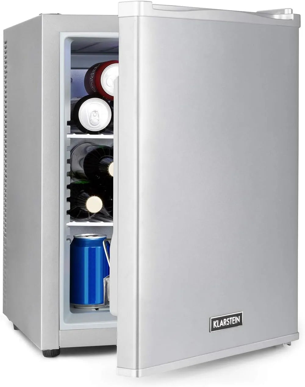 Klarstein réfrigérateur, Petit Frigo de Chambre 40L pour Snacks et Boissons, 5-15°C, Mini Bar, Silencieux, Camping et Cosmétique, Étagères Réglables