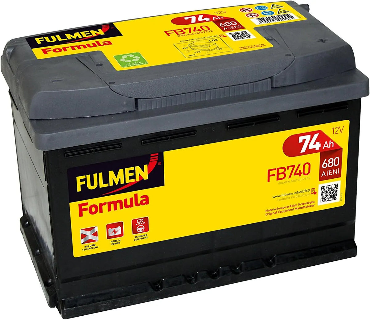 Modèle FB740 Fulmen, Batterie de démarrage