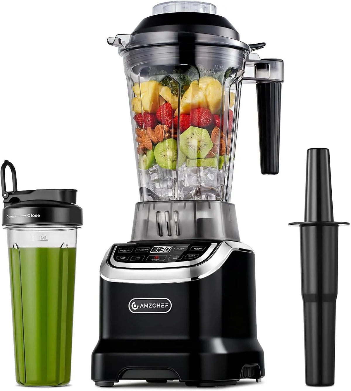 Mixeur AMZCHEF, smoothie professionnel de 1,85 l avec 6 lames