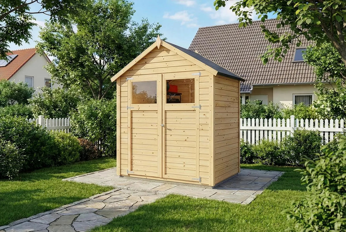 Abri à outils, Rectangle, Cabane à Outils Alisha en Bois de la Marque Alpholz, abri de Jardin Exterieur, cabane de Jardin, Toit en bâtière
