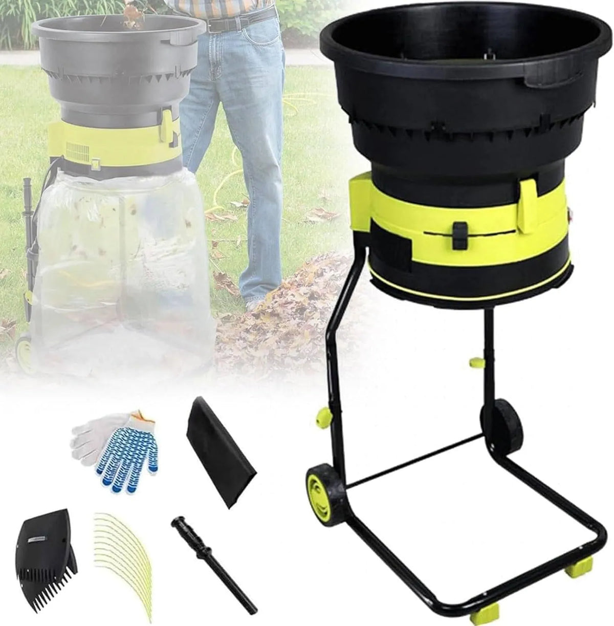 Broyeur de, jardin électrique pour un nettoyage et un compostage efficaces de la cour