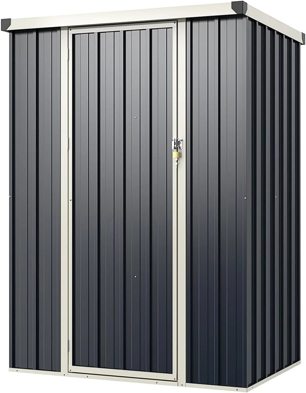 Abri de jardin, dimensions 117 x 89 x 162 cm, galvanisé en métal avec porte verrouillable, toit incliné et structure enclavable, pour extérieur