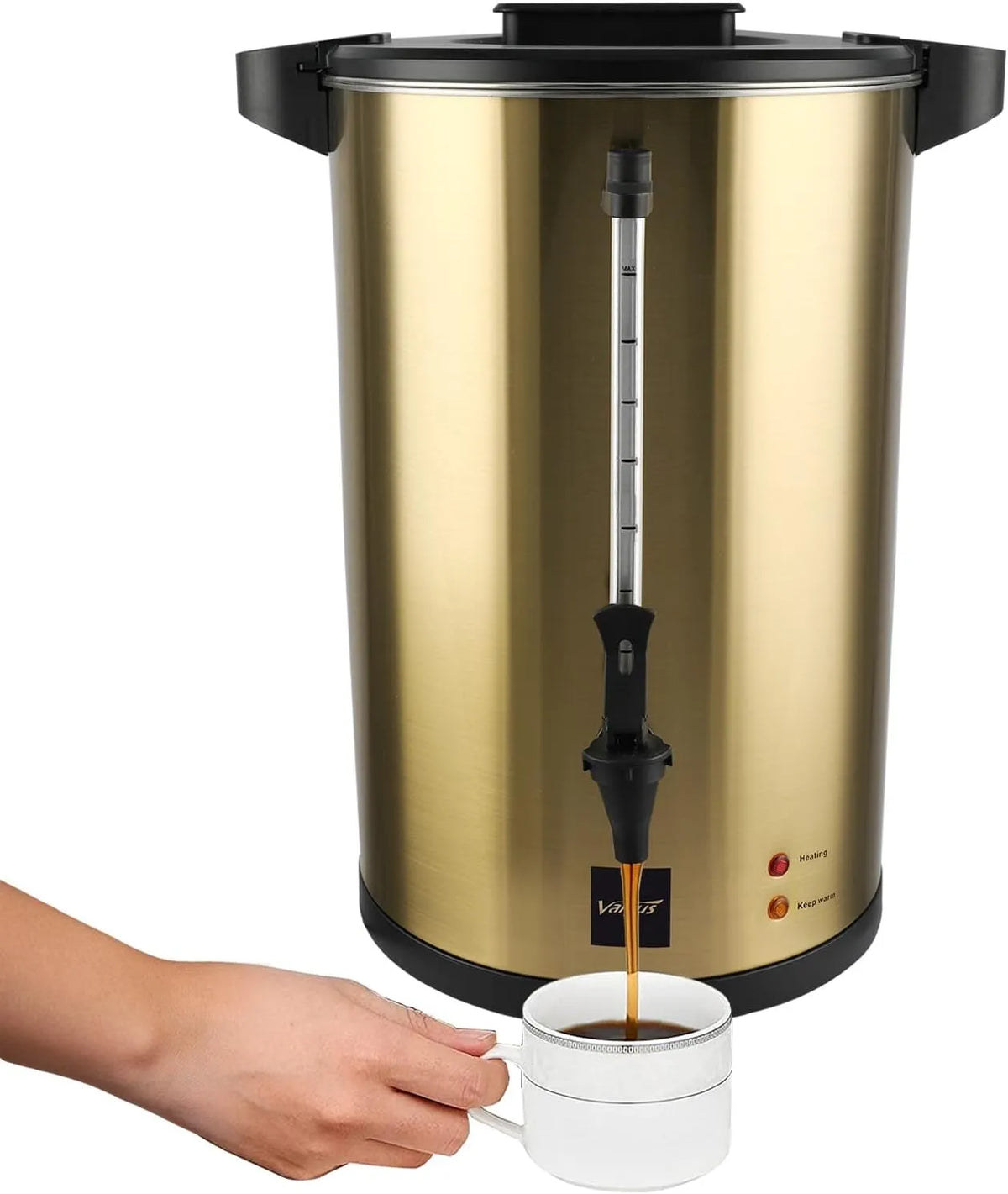 Valgus percolateur, cafe 110 tasses 16L commerciale en acier inoxydable double paroi Percolateur Professionnel à Café pour dîner et partie de mariage