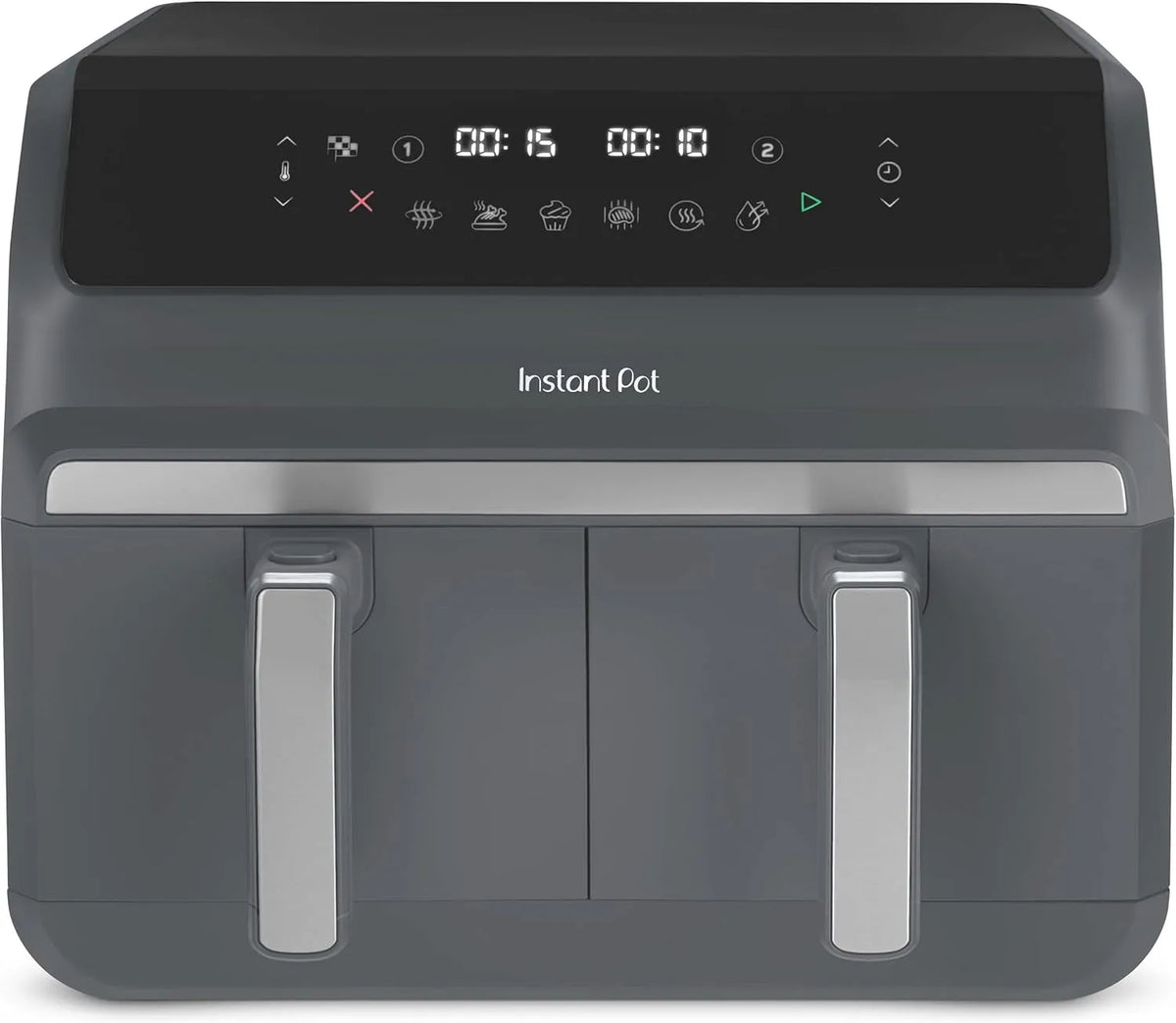 Friteuse à air chaud Instant Pot, Grande capacité 8 L, 8 fonctions en 1, Format familial, Gril, Réchauffage, Cuisson au four, Double panier de 4 L
