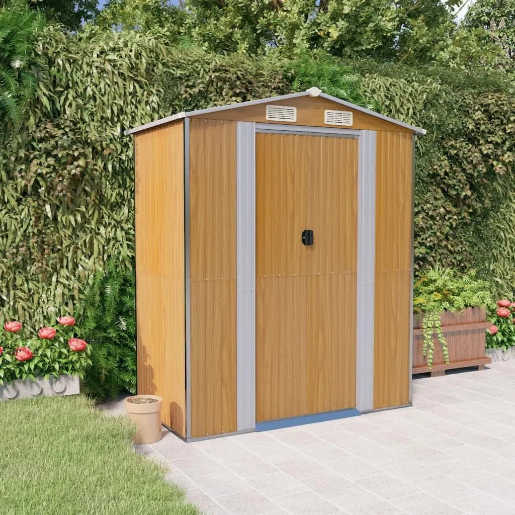 Abri de jardin 41.28kg-319275, Marron Clair 192x108x223 cm Métal galvanisé, Cabanes & abris de Jardin, Modèle poids