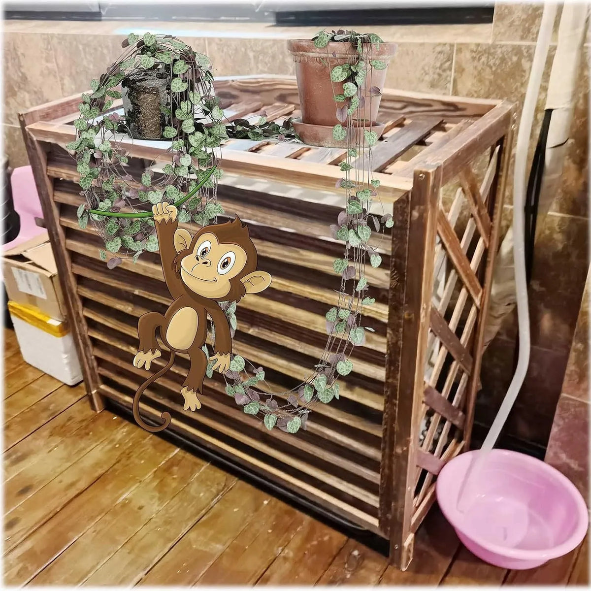 Climatiseur Cache, en Bois avec persiennes, Cadre de extérieur Durable, Volets de climatisation antivol, Taille, insérer la