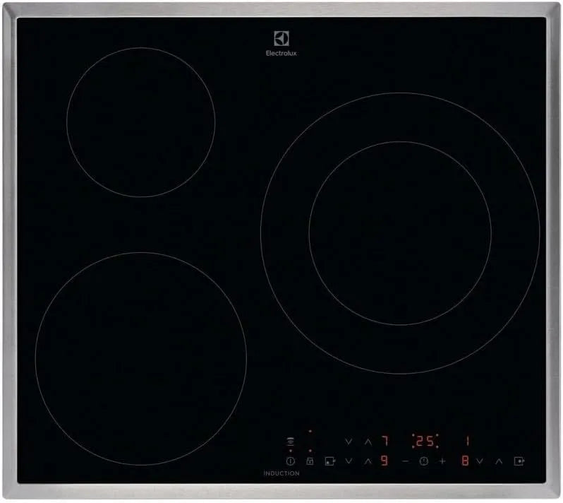 Electrolux plaque à induction LIT6346M Hob2Hood, 3 zones de cuisson, fonction pause, chauffage rapide, minuteur, largeur 60 cm, 3 niveaux d'intensité