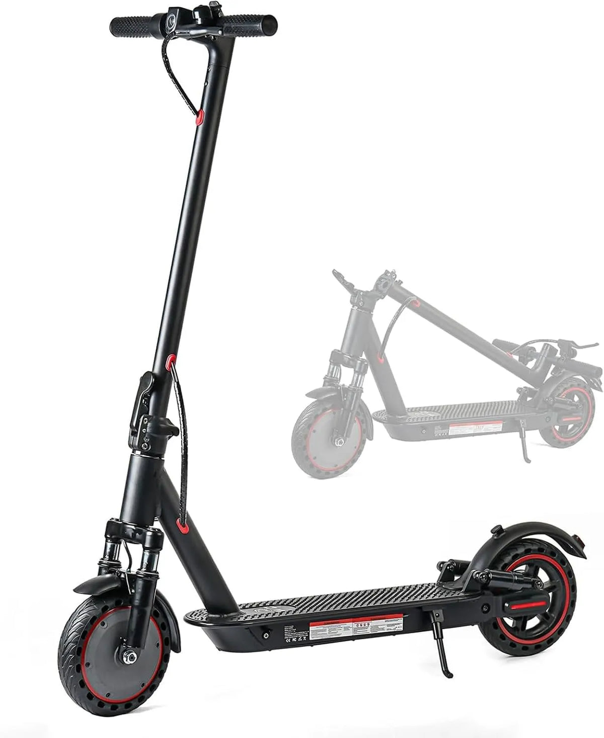 Trottinette électrique, 10' pneus, portée maximale 30-45 kilomètres, contrôlable par Application, 8.5', 4 amortisseurs, Pliable pour Adultes