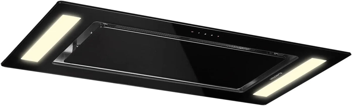 Klarstein hotte aspirante, largeur 90 cm, 2 x 5 W, 3 niveaux de vitesse, Hotte sans évacuation, 620 m³/h, 3 niveaux de vitesse