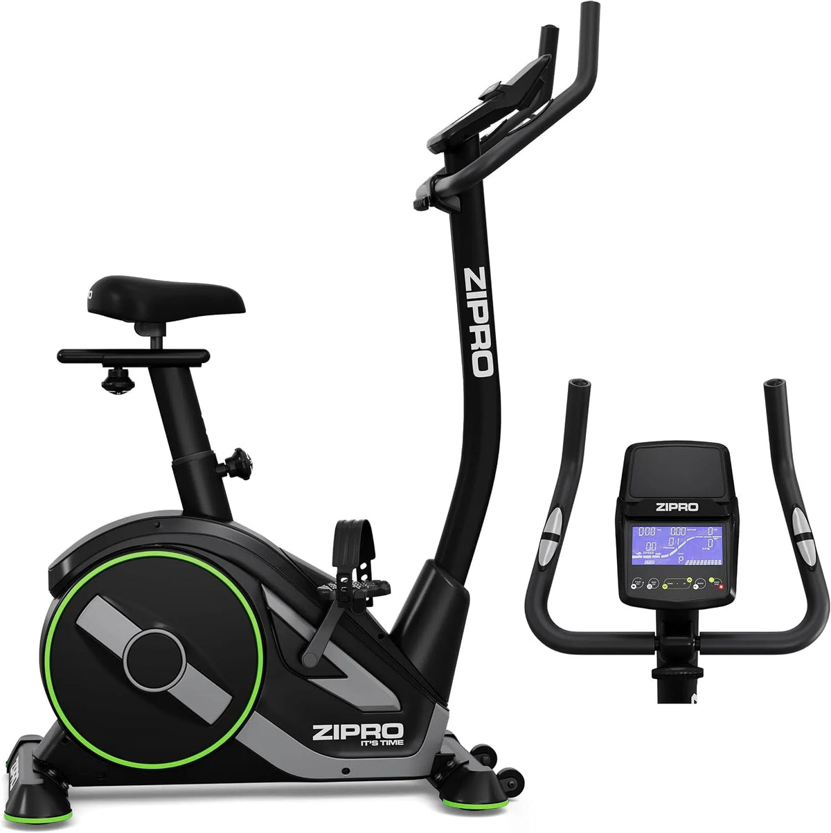 Vélo ZIPRO RAVE, 32 Niveaux de Résistance, Capteur de Fréquence Cardiaque, Connectivité Bluetooth, 11 Programmes d'Entraînement, d'Appartement