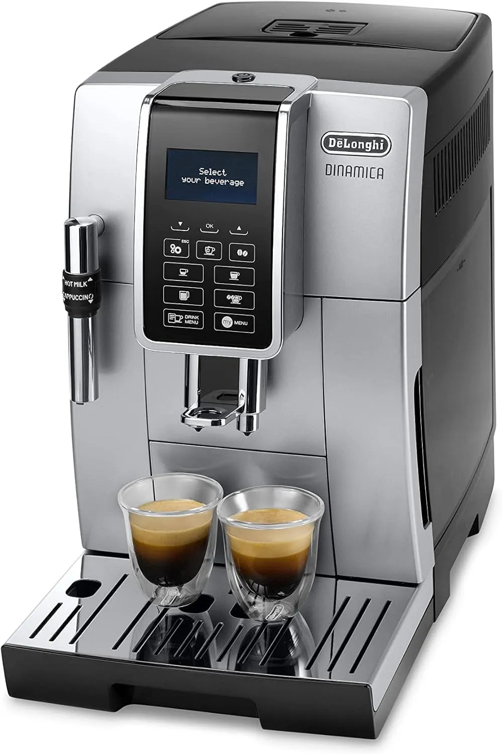 De'Longhi machine expresso ECAM350.35, Dinamica Machine a Café Grain SB, capacité 2L, et Cappucino, finition argentée et finition noire