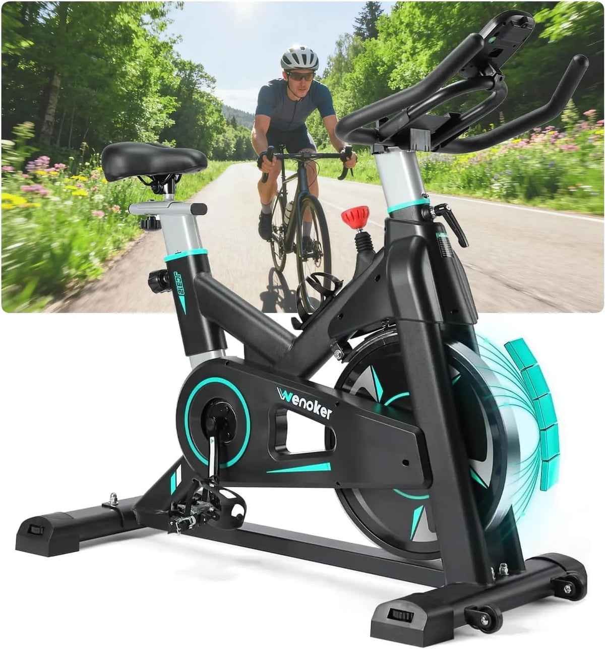 Vélo Wenoker, Capacité Max 160 kg, d'Appartement avec APP, d'intérieur avec silencieux, écran LCD, Siège Confortable