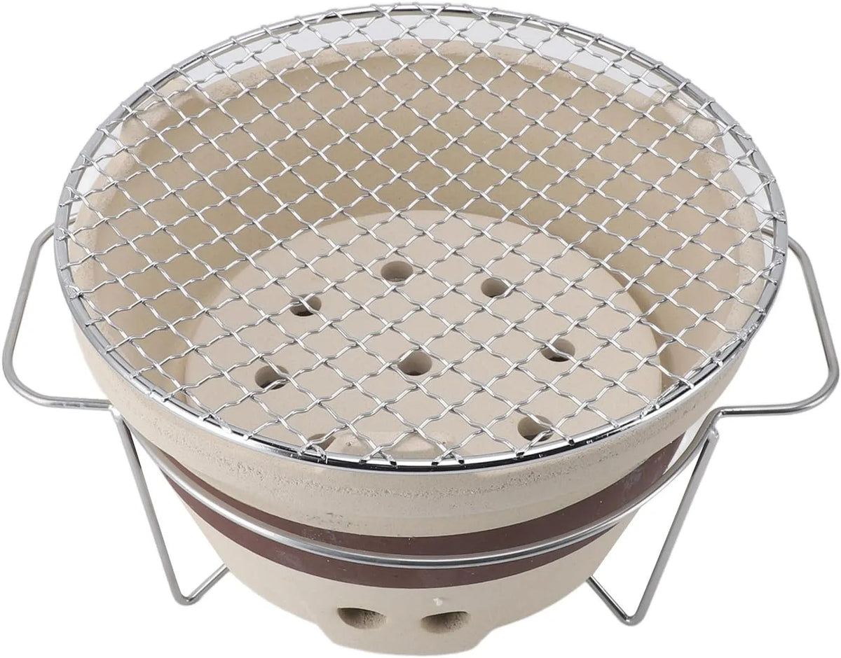 Gril, Poêle à Charbon de Bois en Céramique, Cuisinière à Charbon de Bois pour Intérieur et Extérieur, Petit, Poterie