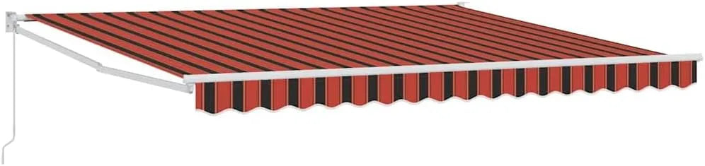 Bras articulés Auvent à, jaune-orange, manivelle manuelle, pour terrasse, balcon, dimensions 400 x 350 cm, rétractable, design robuste, jardin