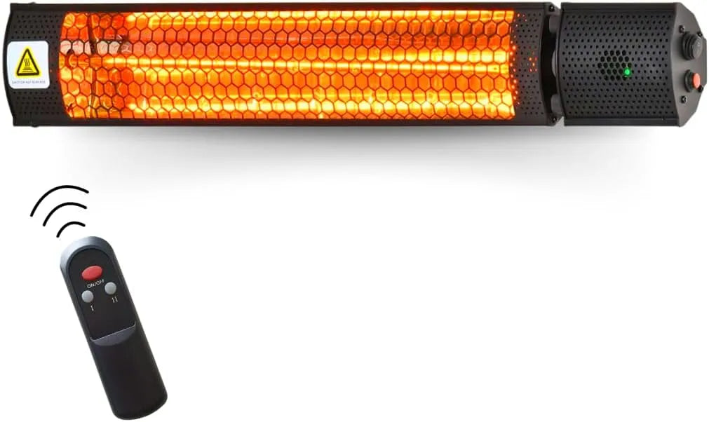 Radiateur IP65, STARLYF Radiant Heater Chauffage Infrarouge 2000W, 2 Niveaux de Puissance, Électrique Extérieur télécommande incluse