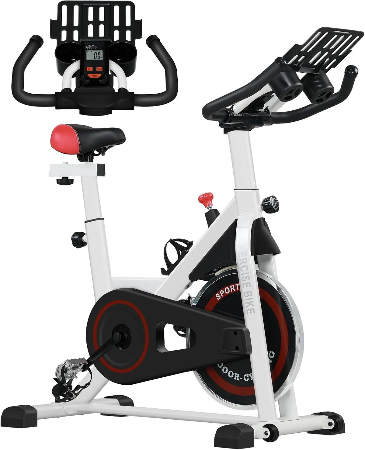Homcom vélo, d'appartement de fitness Écran LCD Siège Guidon réglable Volant d'inertie 8 kg