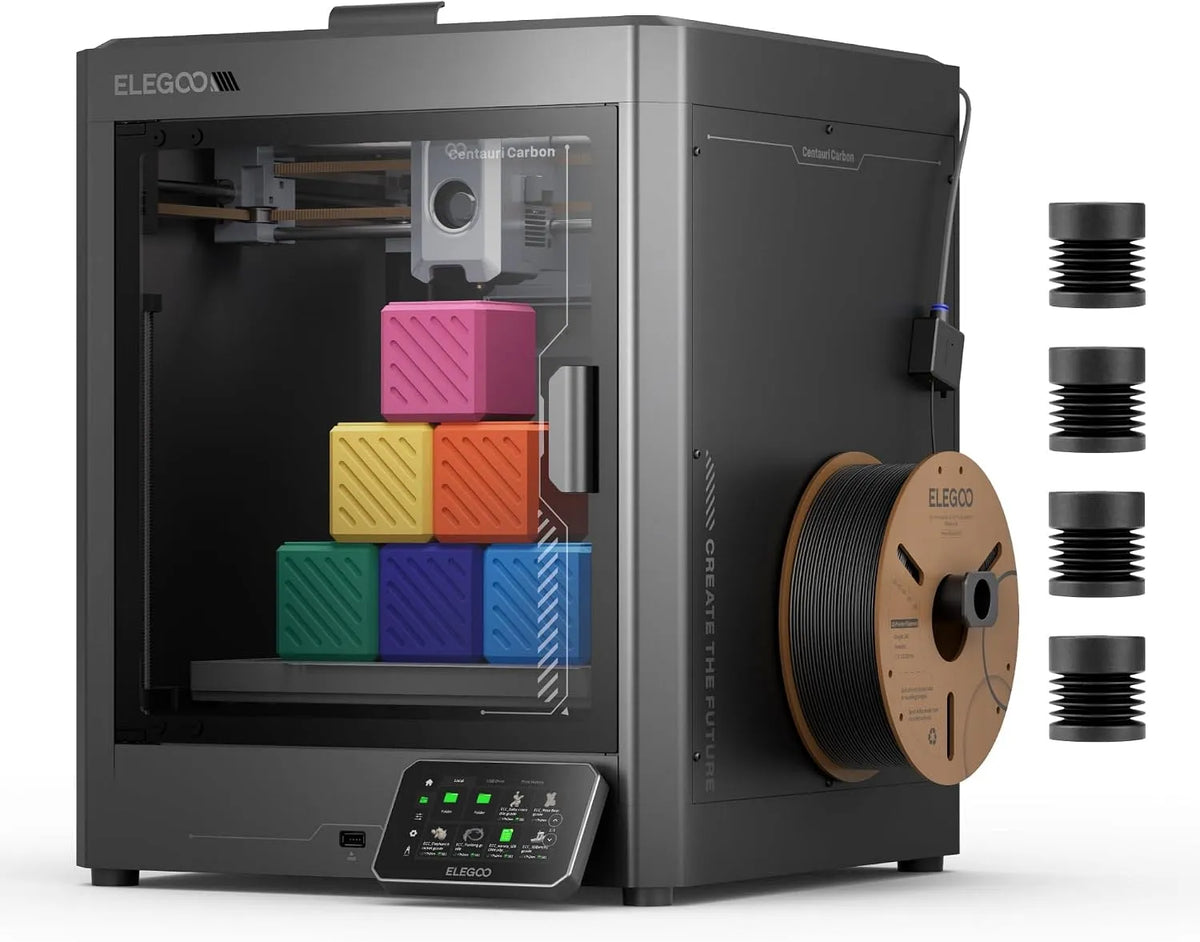 Imprimante ELEGOO Centauri Carbon, Volume d'Impression 256×256×256 mm, 3D, CoreXY 500 mm, Prête à l'Emploi, Buse 320°C et Caméra Intégré