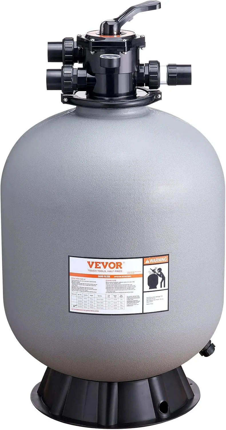 Vevor, avec valve multi-ports 7 voies débit 65 GPM fonction, lavage contre-courant, recirculation, hiver, Filtre à sable 609,6 mm système de, rinçage