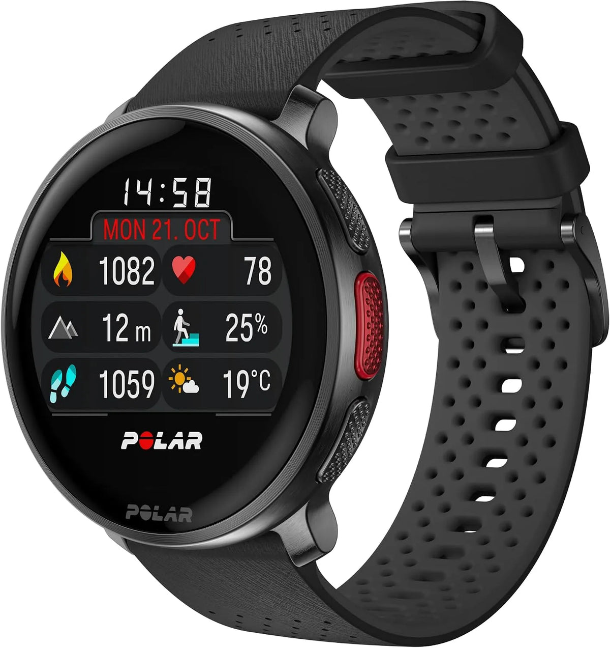 V3, Montre Sport avec GPS Polar Vantage, Cardiofréquencemètre de Pointe, Montre connectée Hommes et Femmes, Montre Running, Autonomie prolongé