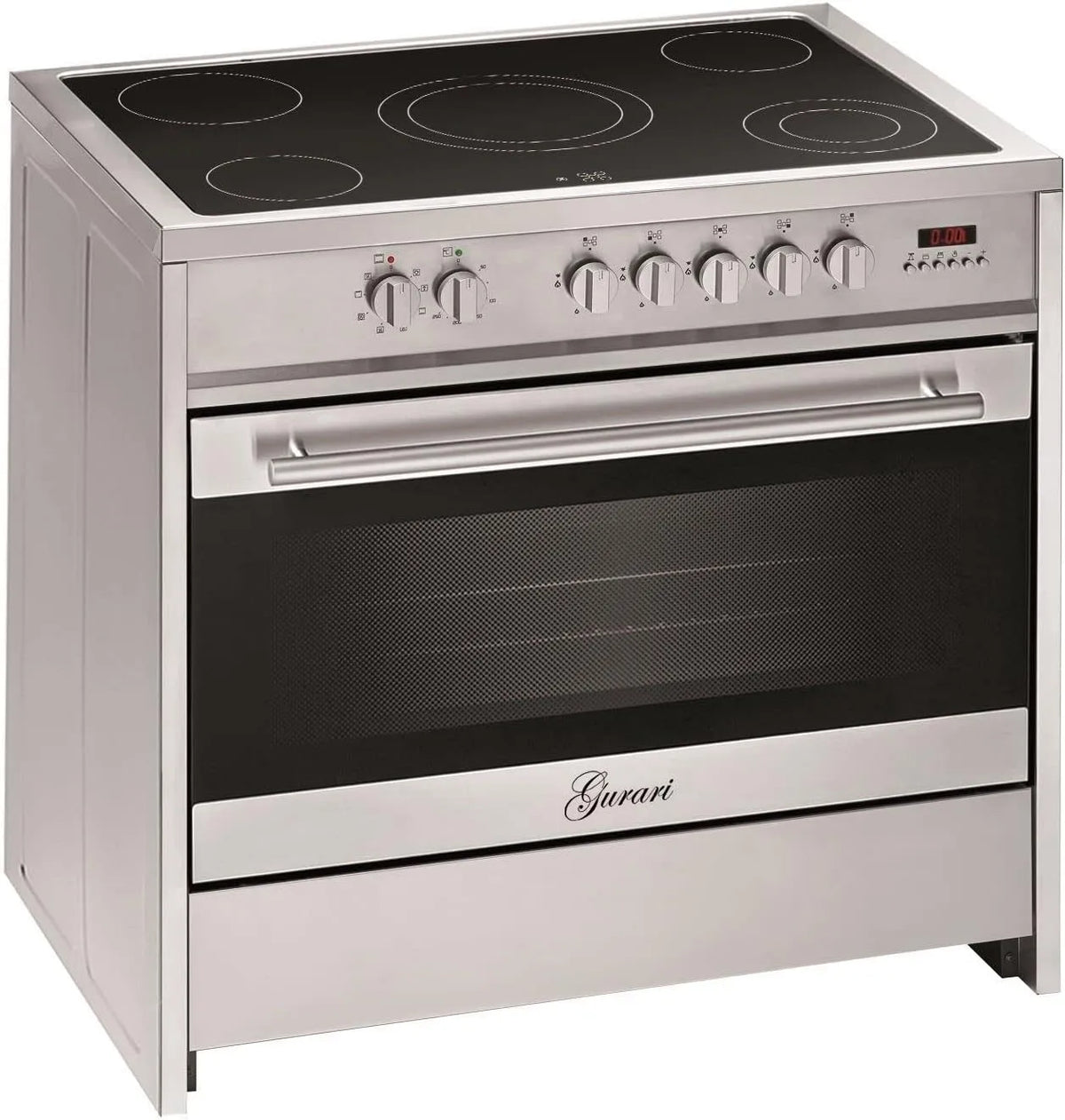 Barbecue, capacité 121 L, 5 zones de cuisson, Air chaud, extracteur télescopique, GCH E 912 X Range Coocker Autonome 90 cm, 8 fonctions, booster