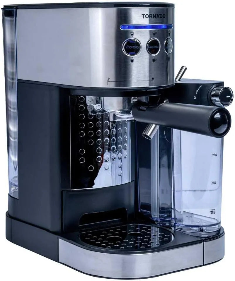 Modèle À Expresso Automatique TCM-14125 Tornado Machine, À Expresso Automatique, 15 Bars, capacité 1,2 L, finition noire ET Acier Inoxydable
