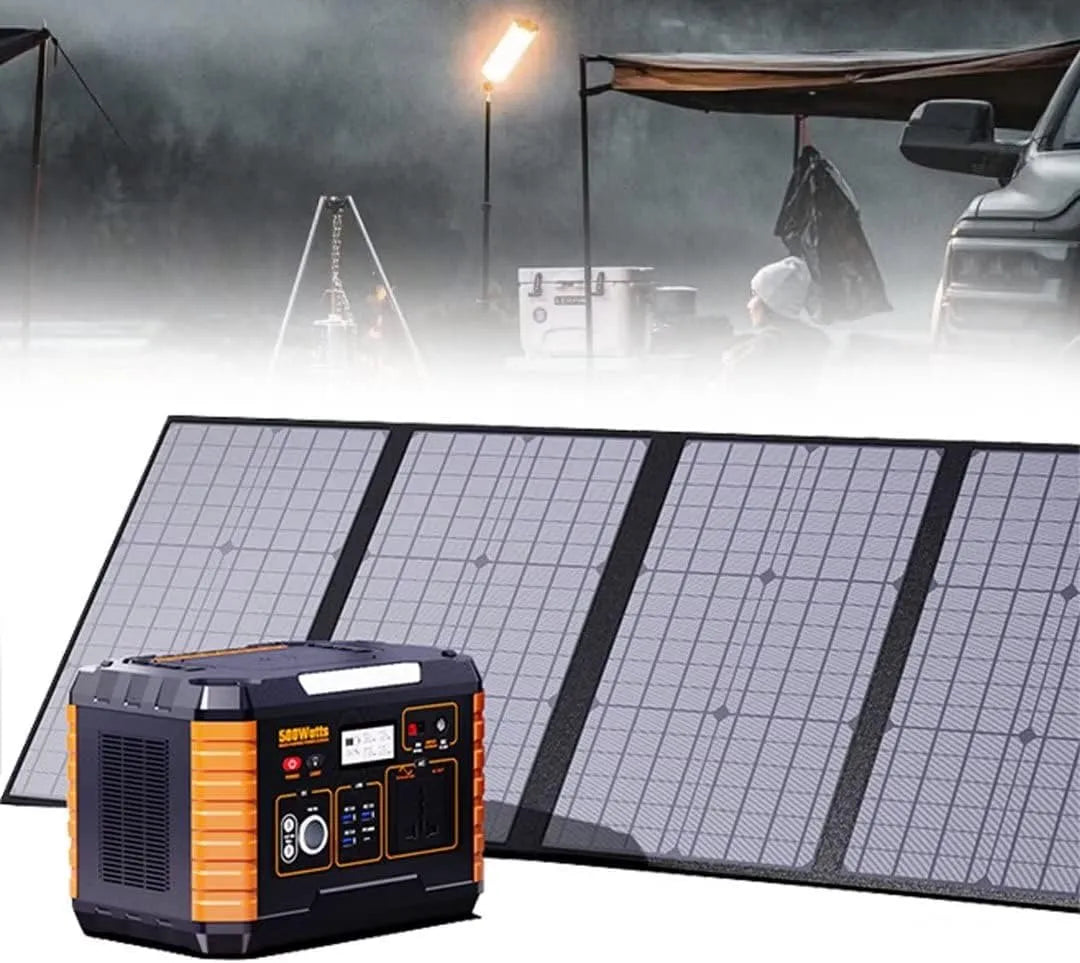 Générateur électrique, Centrale électrique Portable 500W, extérieur avec Panneau Solaire 120W, Car à la Maison