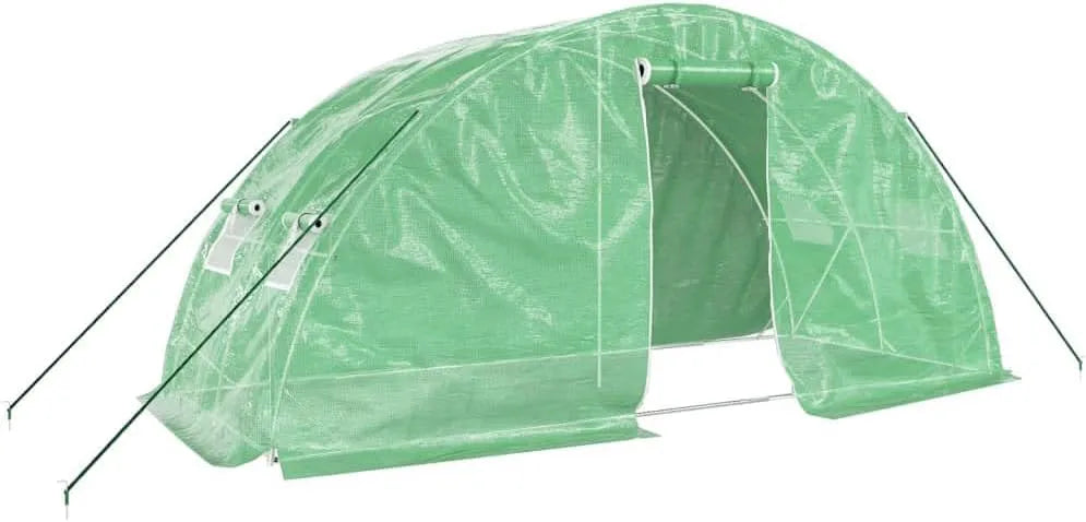 Serre de jardin, avec Cadre en Acier Vert 10 m² 5x2x2,3 m, Tunnel