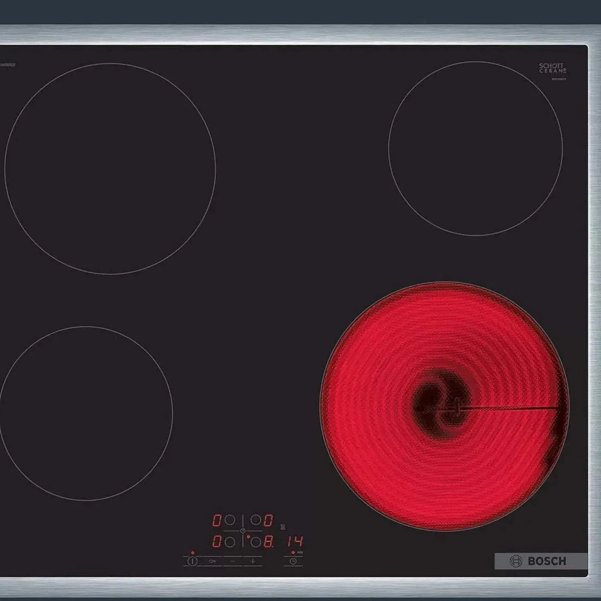 Bosch modèle PKE645BB2E, Série 4 Hob Black Built-in Ceramic 4 zone