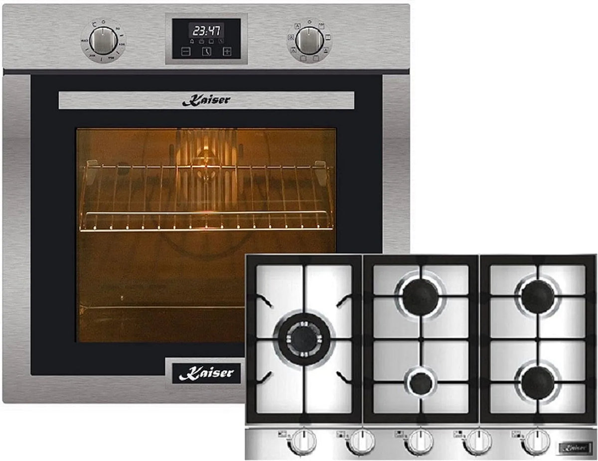 Four EH 6323 KG 9357 Kaiser +, avec 10 multifonctions + Cuisinière à gaz encastrable 90 cm
