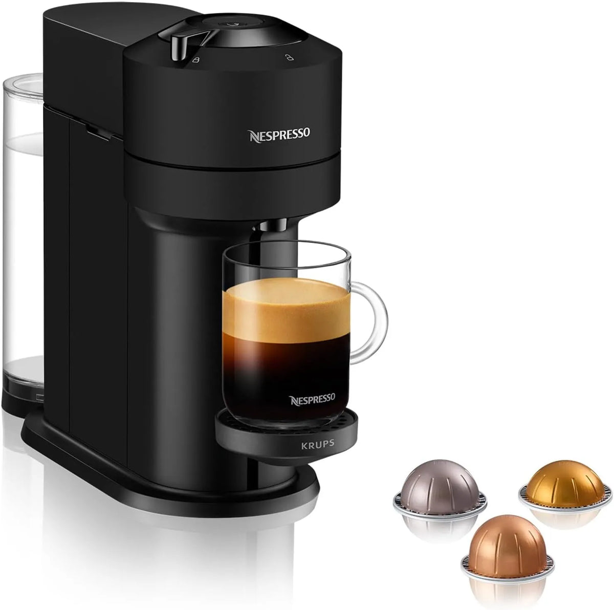Nespresso Krups machine à café YY4606FD, Vertuo Next finition noire Mat Cafetière à Capsules