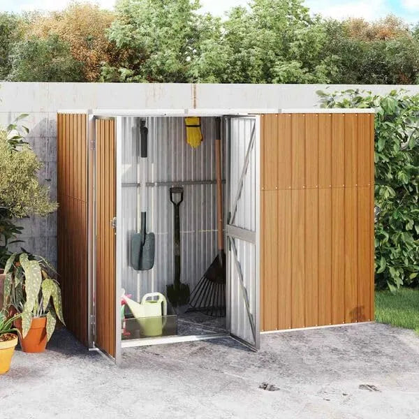 Abri de jardin Braun, Acier galvanisé, cabane de Jardin, avec Toit en Pente, Remise pour matériel de Jardinage, dimensions 225 x 89 x 161 cm