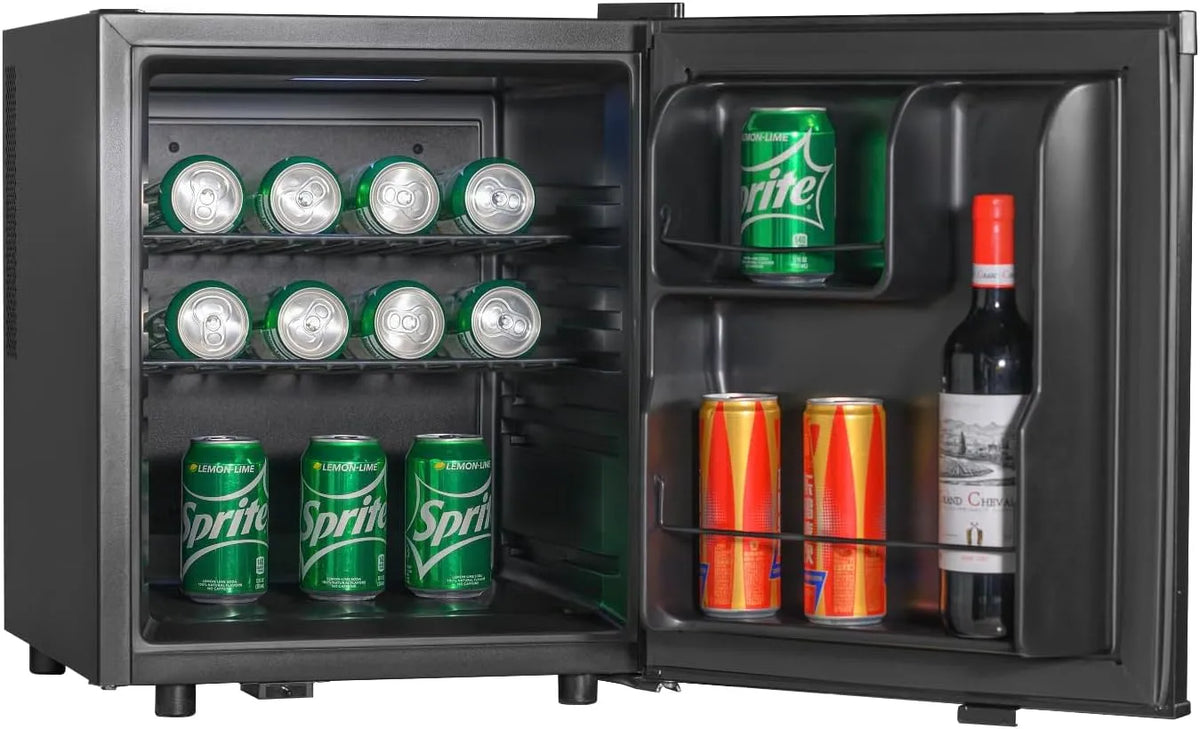 Modèle Minibar GMB1045B METRO Professional, dimensions 43 x 48.7 x 52 cm, capacité 45 L, 2 Étagères, Thermostat Mécanique, Éclairage Intérieur LED