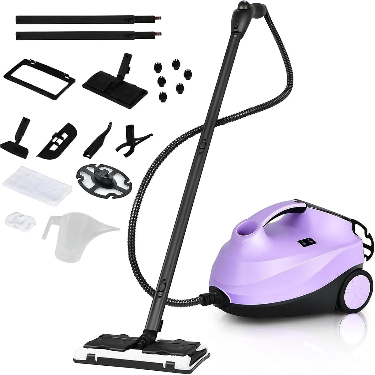 Costway Nettoyeur Vapeur Haute Pression 2000W avec 19 Accessoires, Vapeur Portable Pressurisé Polyvalent 4 Bars, Violet, Balai