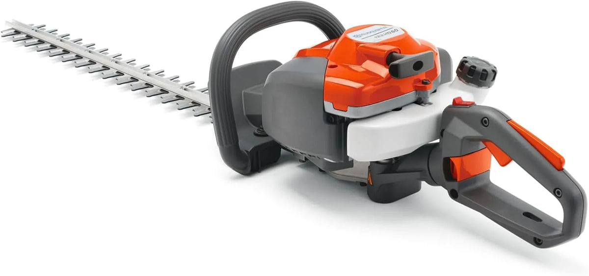 Husqvarna modèle, Taille-Haies Thermique 21,7cm³ 122HD60, Smart Start, Lame Double Action 59cm, poignée arrière réglable., LowVib