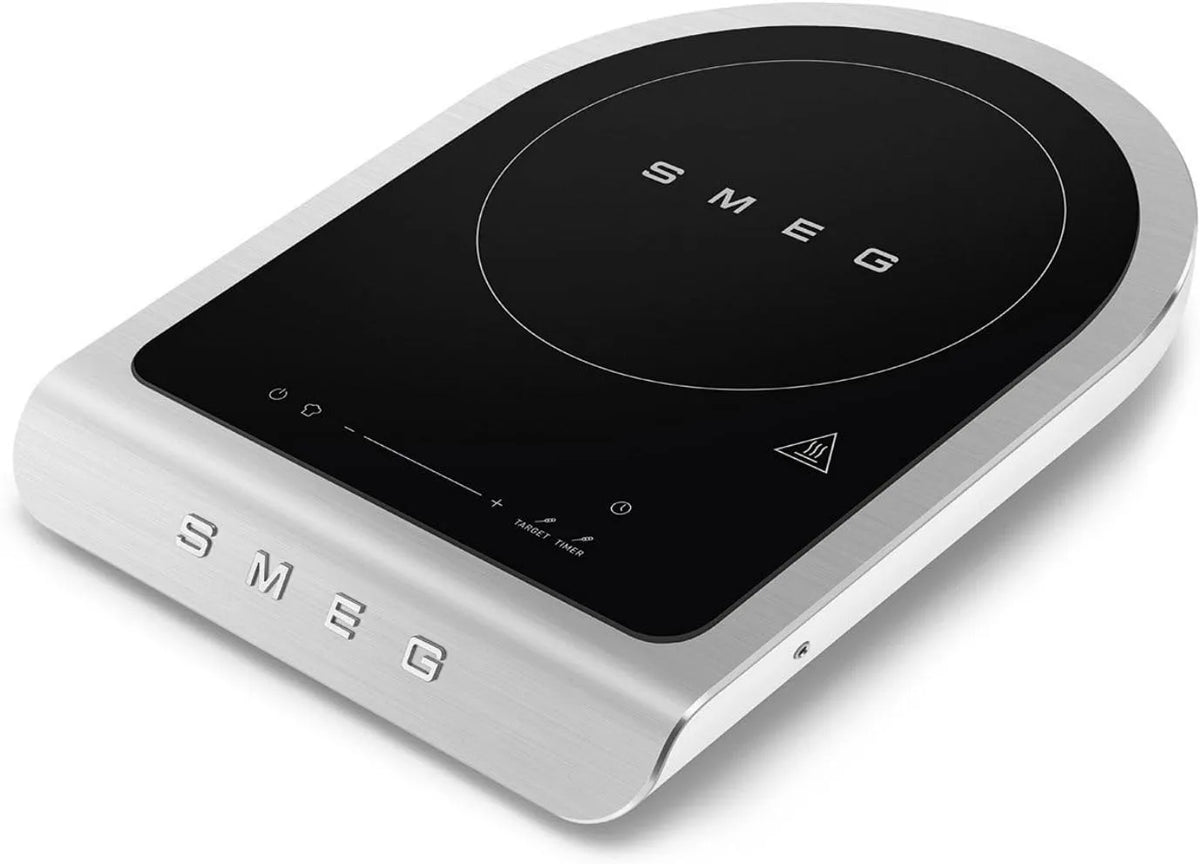 Smeg plaque de cuisson PIC01WHMEU, Programmes de Barbecue, 9 Niveaux de Puissance, puissance 2100W, Fonction Boost, de Cuisson à Induction Portable