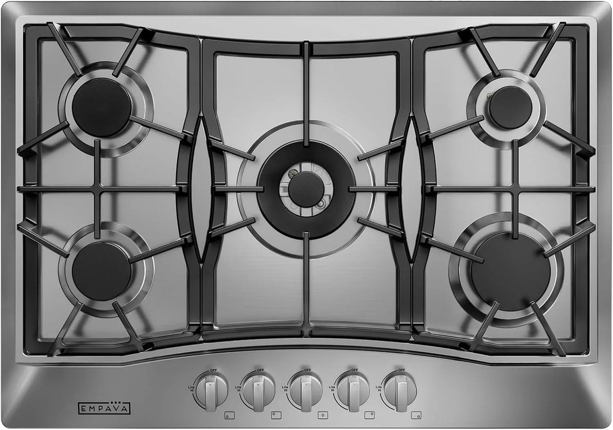 Table de cuisson, surface en acier inoxydable convertible LPG, protection contre les défaillances de flamme, NG, grilles lavables au