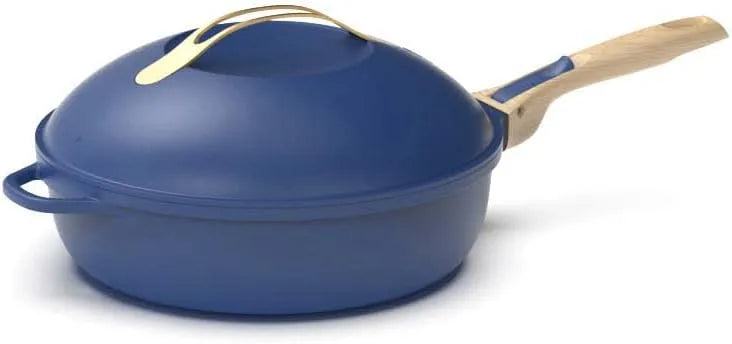 COOKUT, La Fabuleuse poêle 8 en 1, Avec 2 poignées amovibles, spatule en bois, Un seul ustensile qui remplace poêle, casserole, sauteuse, friture