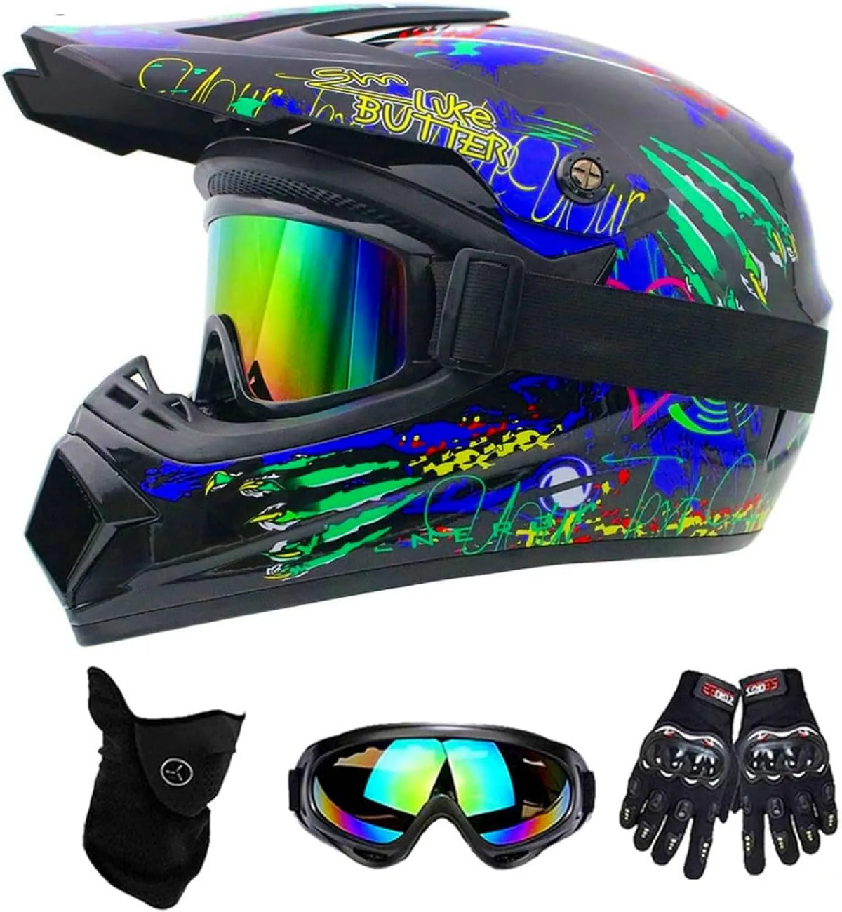 Casque moto, Casques VTT Integral pour Quad Bike Vélo De Montagne Dot Certification, Cross pour Enfants et Adultes