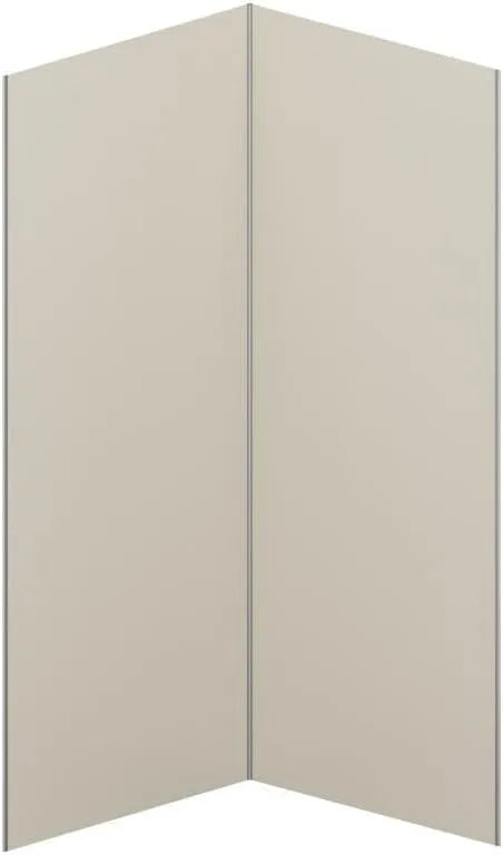 L90 H210 Lot de, 2 panneaux muraux de douche ivoire en aluminium avec profilés, 2 x x cm, ITZIAR
