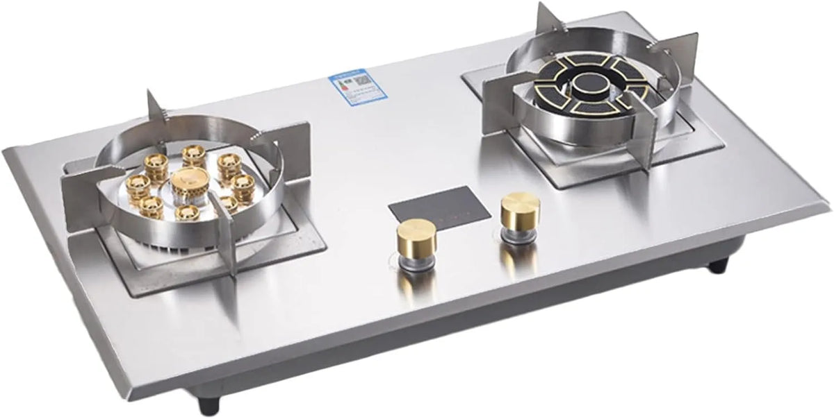 Cuisinière à gaz, Plaque De Cuisson En Acier Inoxydable À Double Brûleur, Installation De Bureau Et Encastrée Adaptée À La Cuisine Et Au Camping, GPL