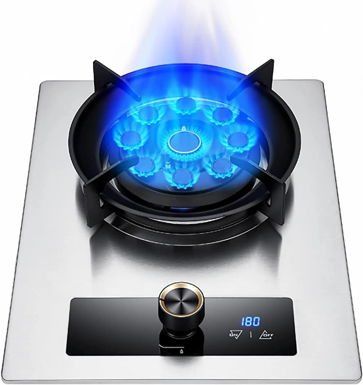 Cuisinière à gaz, Feu Élevé Temporisé À 9 Cavités, Portable 1 Brûleur, puissance 7,0 KW, Adapté À La Cuisine Domestique Avec Protection Contre Les F