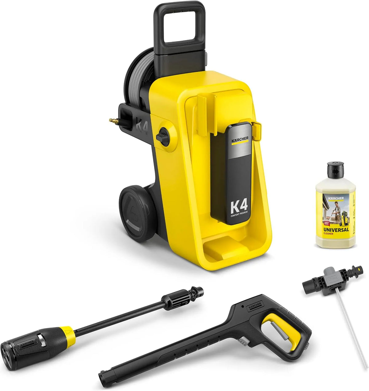 Kärcher nettoyeur haute pression, Max. 130 Bar, K 4 Comfort, Débit: 420 l/h, Poids: 17 kg, Surface: 30 m², Multi Jet 4 en 1, Enrouleur de Tuyau