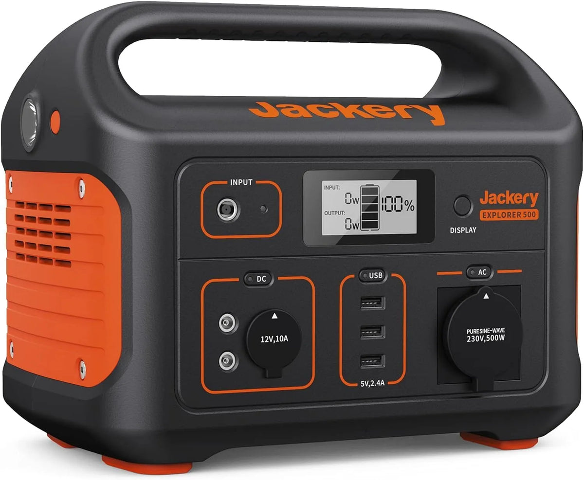 Générateur électrique, Max 1000W, puissance 500W, 500 G, Excursions, Jackery Explorer 500 Électrique Portable, et 3 Prises USB-A, Urgence