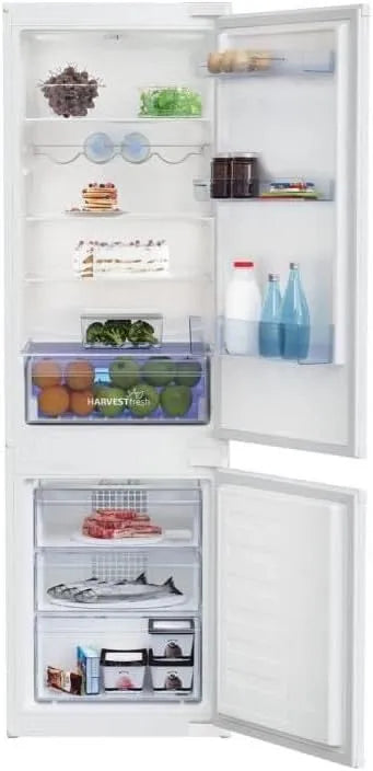 Beko réfrigérateur BCHA275K4SN, combiné intégrable, capacité 262 L, 2 portes, finition blanche, Semi No Frost