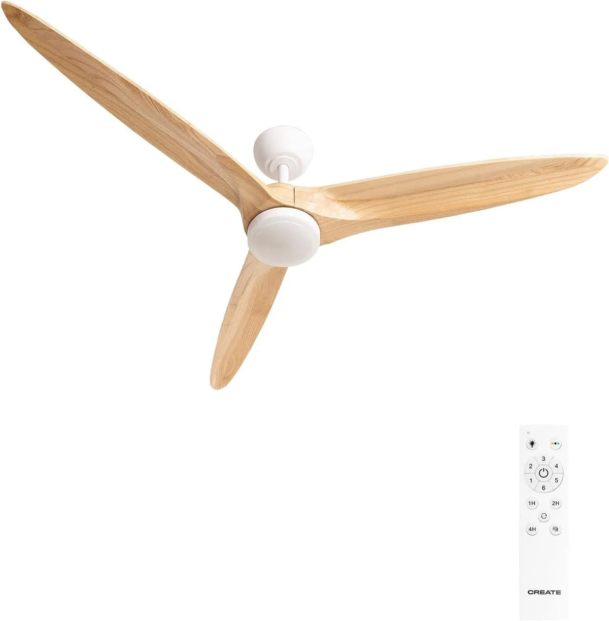 Ventilateur, Ø152 cm, 6 niveaux de vitesse, puissance 40W, 6 niveaux de vitesse, lumière LED 3 températures, CREATE, fonction été-hiver, programmable
