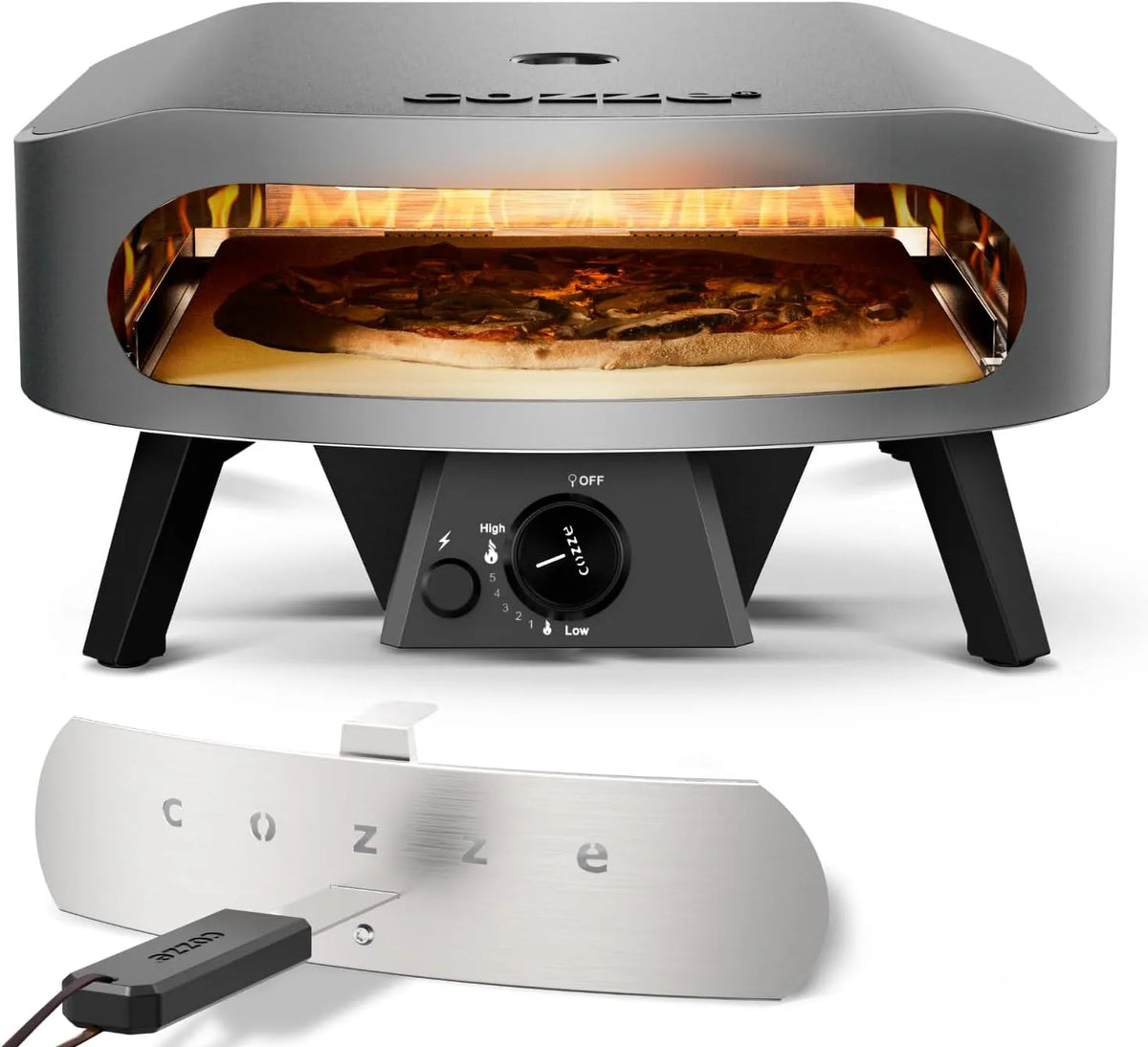 Four cozze Grand, à pizza à gaz de 17 pouces, puissance 8,0 kW, 50 mbar, à pizza avec régulateur pour pizzas familiales, Brûleur en U