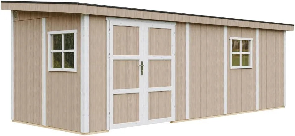 Abri de jardin H231x248x648 M941B-TERRA, Construction de Panneaux LP Smartside, Qualité 14,3 m², cm, Timbela Brown, sans Plancher e paroi latérale