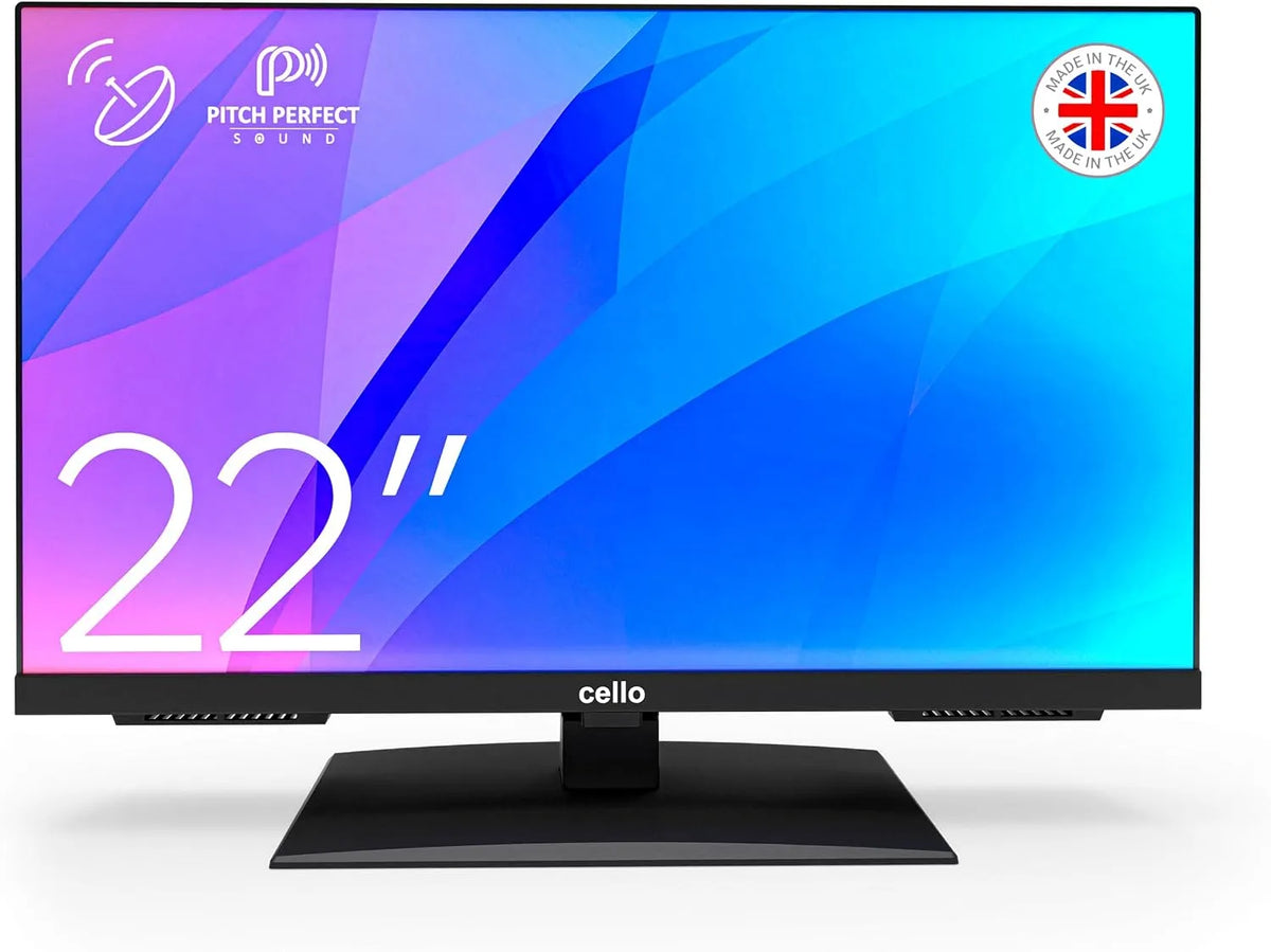 Modèle DVB-C C2224SH Cello, T2, Pitch Perfect Sound Ideal für Kleine Räume, 22' Full HD LED TV mit Rahmenlos Triple Tuner, S2