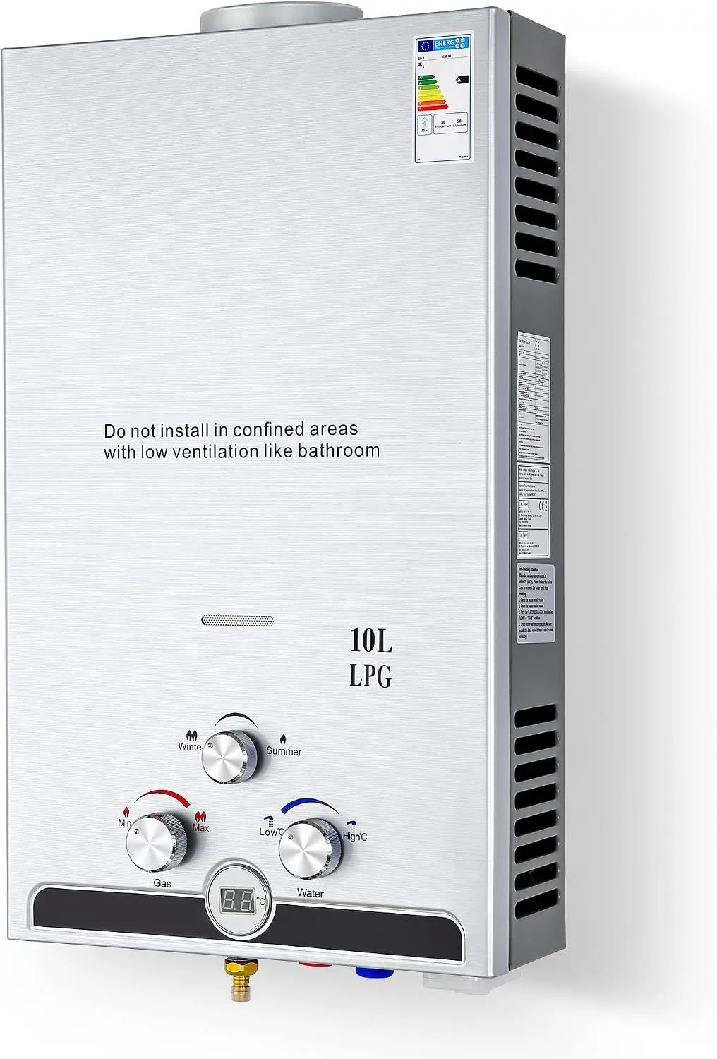 Chauffe-eau électrique CO-Z, à Gaz Instantané 17kW GPL Débit 10L, 10L/min, capacité 10L, Eté