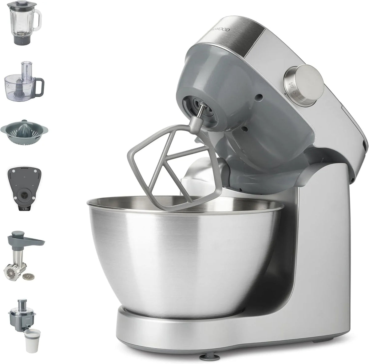 Kenwood robot de cuisine KHC29A.R0SI, 10 Accessoires, Prospero+, Hachoir, Presse Agrumes, finition argentée, Bol 4,3 L en Acier Inoxydable